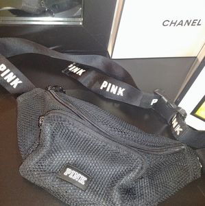 Victoria Secret Pink black fanny pack.